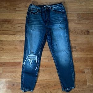 Blue Ripped Mom Jeans